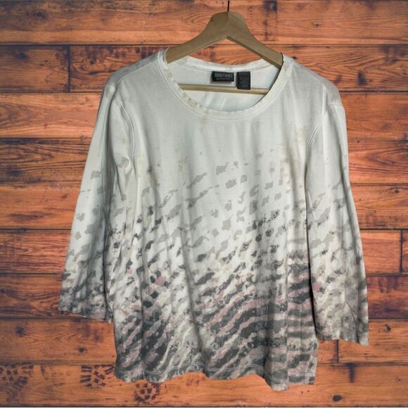 5 for $25🔥Additions by Chico's Ombre Print Long Sleeve Shirt Size 2 (Large) - Picture 1 of 4